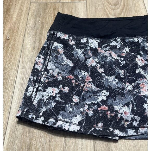 Lululemon Pace Rival Black Bloom Spring Floral Skirt - Size 10 - Picture 2 of 16